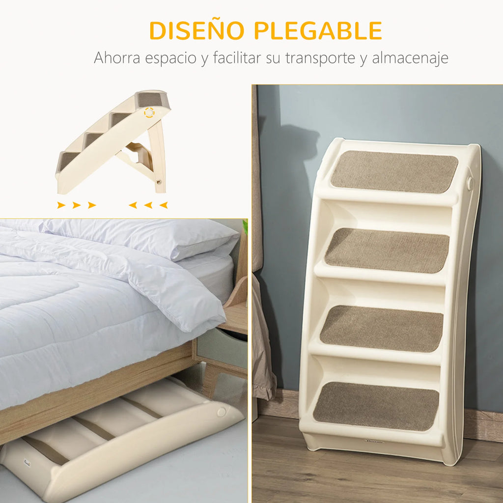 La escalera se pliega para guardarla debajo de la cama