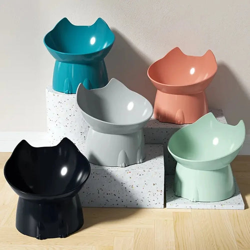 Comederos elevados para gatos en gris, negro, verde, azul y rosa